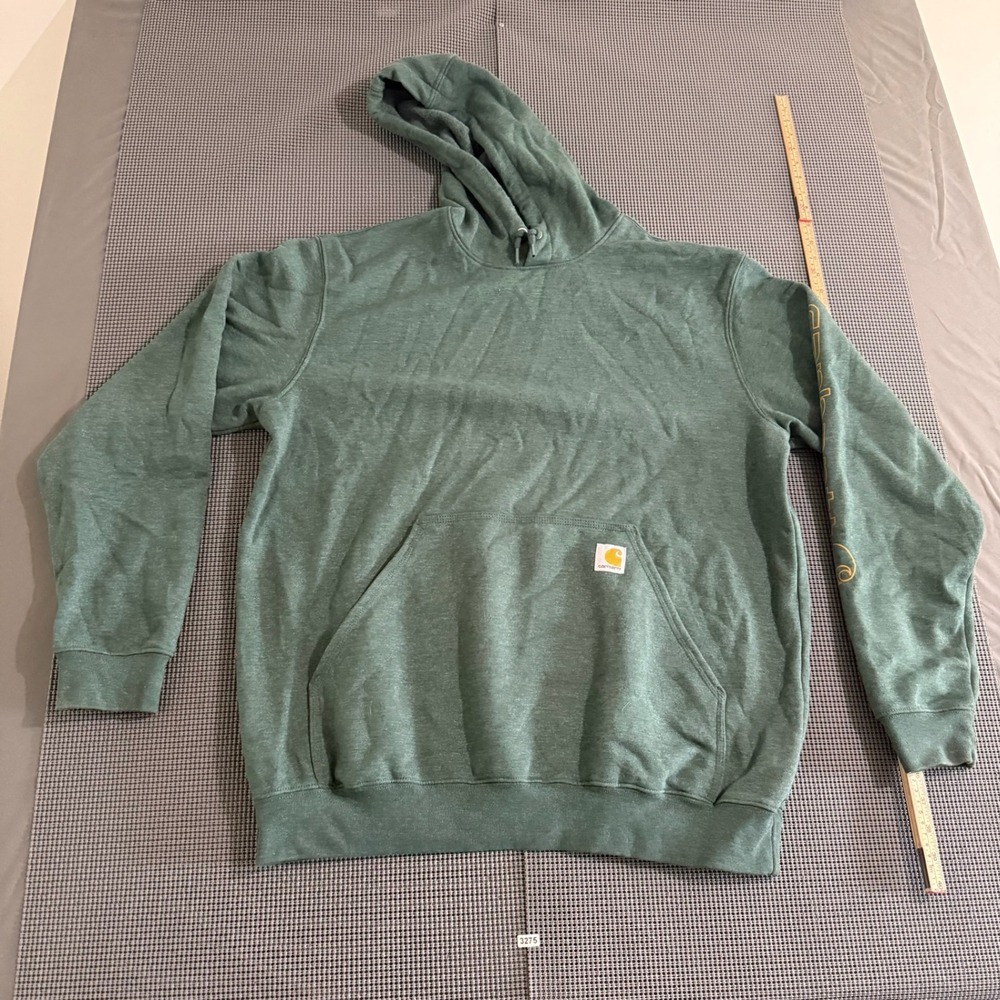 Carhartt Loose Fit Hooded Sweatshirt Mens Large Green Sleeve Graphic Pullover